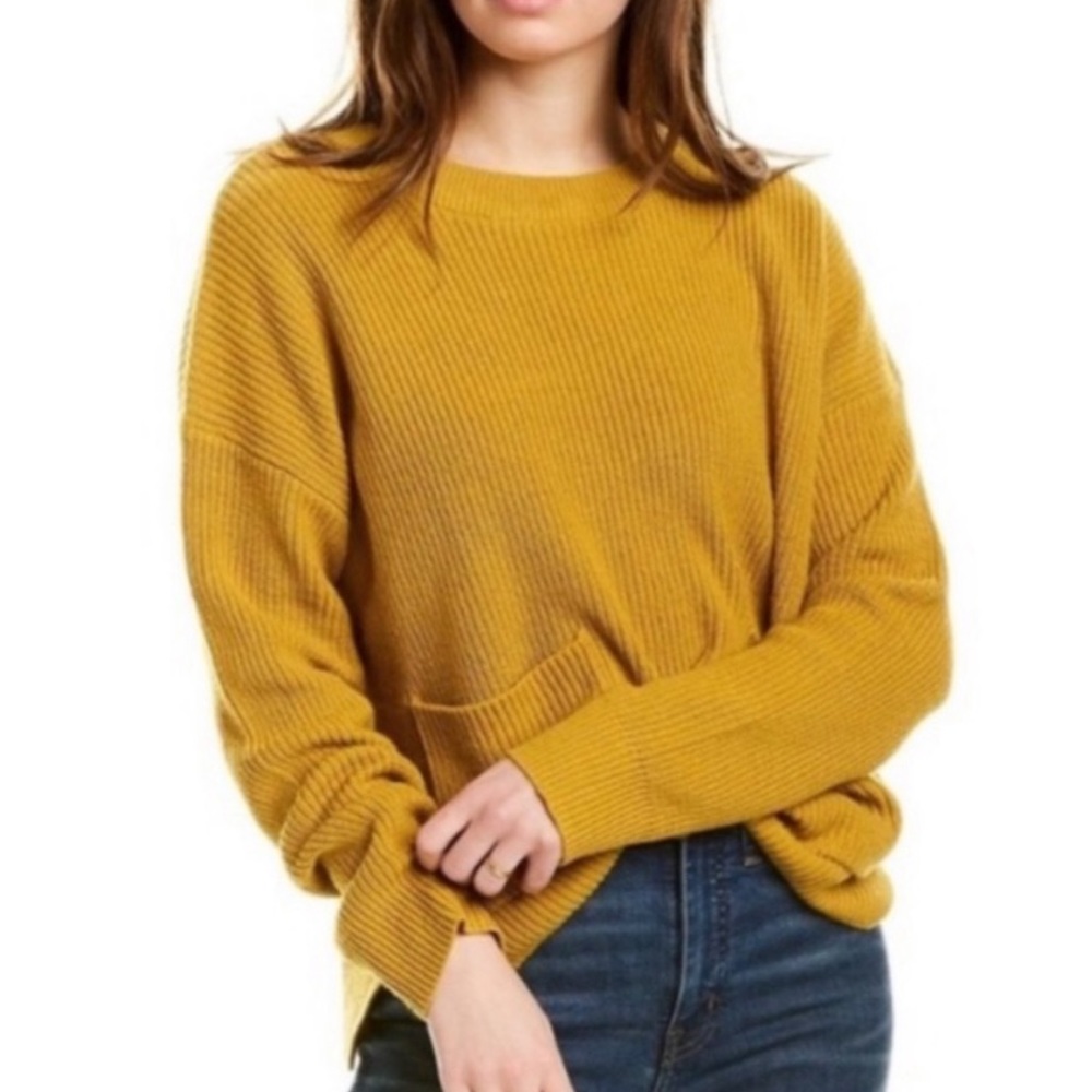 Madewell Yellow Patch Pocket Pullover XXS